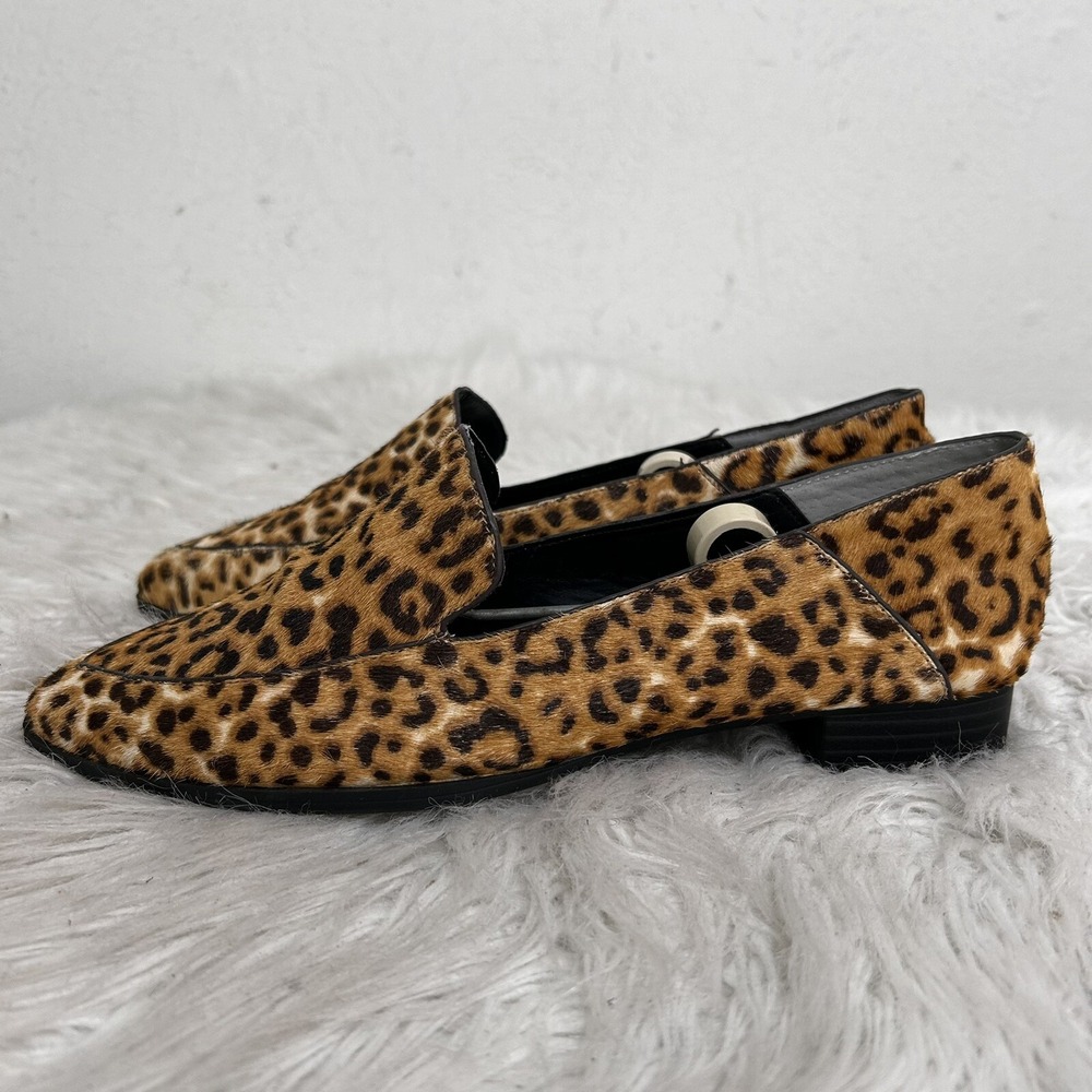 Charles by Charles David Editor Loafers Brown Cheetah Print Pointed Toe Size 8 M